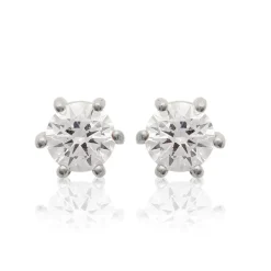 Boucles d'oreille mixte argent rhodié blanc serti griffe - Z0YZ5365Z