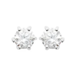 Boucles d'oreille mixte argent rhodié blanc serti griffe serti griffe classique - Z0YZ5364Z