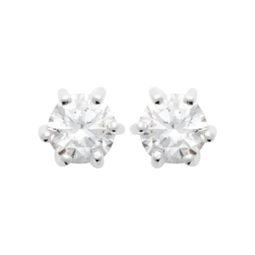 Boucles d'oreille mixte argent rhodié blanc serti griffe serti griffe classique - Z0YZ5364Z