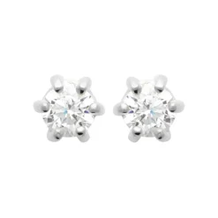Boucles d'oreille mixte argent rhodié blanc serti griffe - Z0YZ5363Z