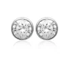 Boucles d'oreille mixte argent rhodié serti clos classique - Z5ZZ5Z06