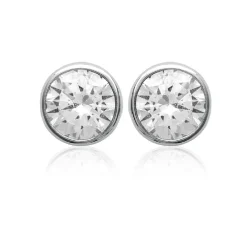 Boucles d'oreille mixte argent rhodié serti clos classique - Z5ZZ5Z06
