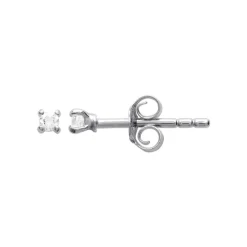 Boucles d'oreille mixte argent rhodié serti 4 griffes rhodie - Z5055Z0Y