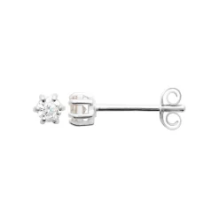 Boucles d'oreille mixte argent rhodié blanc serti griffe - Z0YZ5363Z