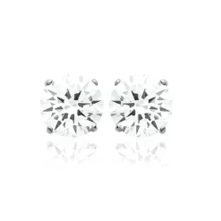 Boucles d'oreille Puces Oxydes mixte argent rhodié serti griffe classique - Z5055Z06