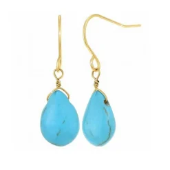 Boucles d'oreilles Angèle M - B2499-TURQUOISE Acier Doré