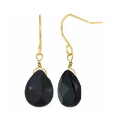Boucles d'oreilles Angèle M - B2499-NOIR Acier Doré