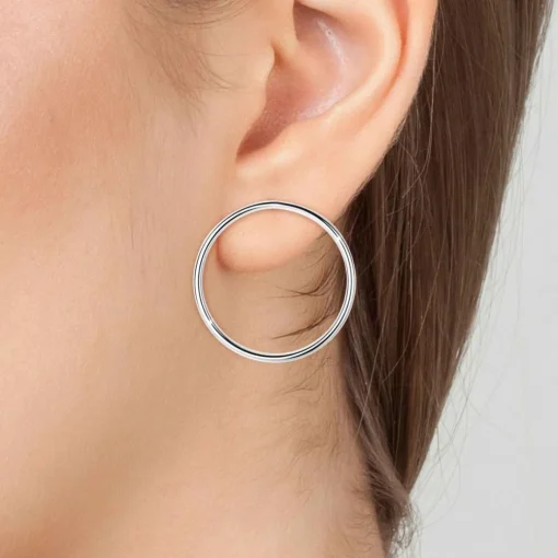 Boucles d'oreilles Angèle M B2419-ARGENT - Acier Argent