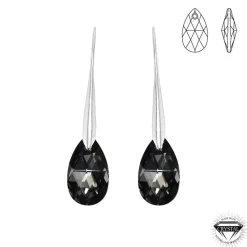 Boucles d'oreilles argentée SoCharm ornées de cristaux Swarovski