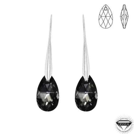 Boucles d'oreilles argentée SoCharm ornées de cristaux Swarovski
