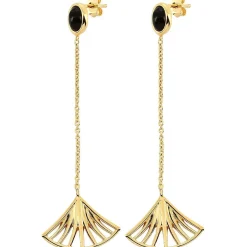 Boucles d'oreilles Arielle Doré & Onyx Noir