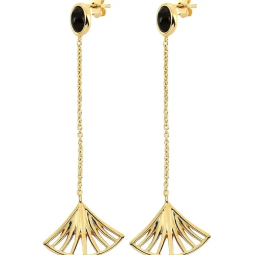 Boucles d'oreilles Arielle Doré & Onyx Noir