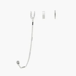 Boucles D'oreilles Balaboosté Cuff D'oreille Avec Stud Strass - 3502456533394 Métal Argent