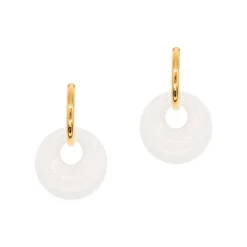 Boucles d'oreilles Blima en pierres Jade blanche