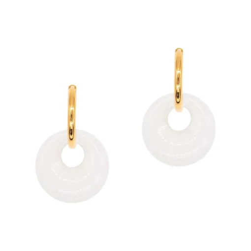 Boucles d'oreilles Blima en pierres Jade blanche