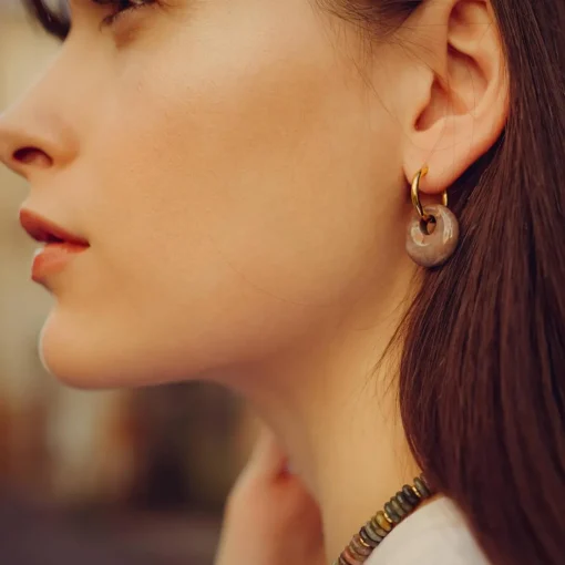 Boucles d'oreilles Blima en pierres Agate Indienne