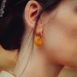 Boucles d'oreilles Blima en pierres Jade jaune