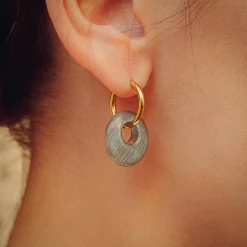 Boucles d'oreilles Blima en pierres Labradorite