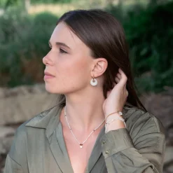 Boucles d'oreilles Blima en pierres Jade blanche