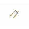 Boucles D'Oreilles Boheme Acier Doré Et Résine