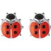 Boucles d'oreilles Coccinelles rouges en argent rhodié & laqué