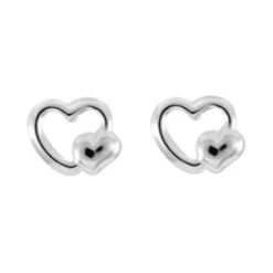 Boucles d'oreilles Coeurs argent