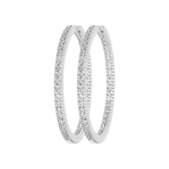 Boucles d'oreilles créoles argent fantaisie 40mm Maison de la Bijouterie Z6ZUU40