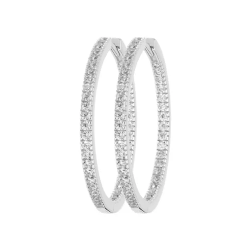 Boucles d'oreilles créoles argent fantaisie 40mm Maison de la Bijouterie Z6ZUU40