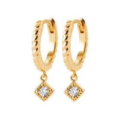 Boucles d'oreilles créoles plaqué or fantaisie 14mm Maison de la Bijouterie Y6533Z0