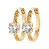 Boucles d'oreilles créoles femme plaqué or 17 mm - Y6346Z0