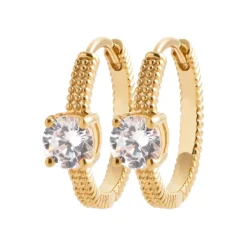 Boucles d'oreilles créoles femme plaqué or 17 mm - Y6346Z0