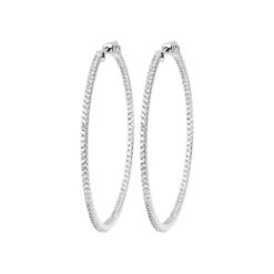 Boucles d'oreilles créoles argent fantaisie 50mm Maison de la Bijouterie Z6303Z0