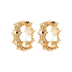 Boucles d'oreilles créoles plaqué or fantaisie 14mm Maison de la Bijouterie Y655000
