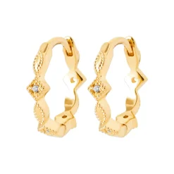 Boucles d'oreilles créoles plaqué or fantaisie 14mm Maison de la Bijouterie Y6545Z0