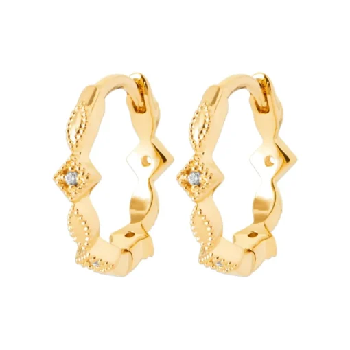 Boucles d'oreilles créoles plaqué or fantaisie 14mm Maison de la Bijouterie Y6545Z0