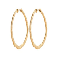 Boucles d'oreilles créoles femme 40mm plaqué or Maison de la Bijouterie Y635040