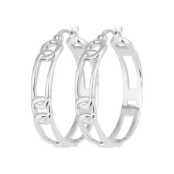 Boucles d'oreilles créoles femme argent rhodié 3 mm - W633500
