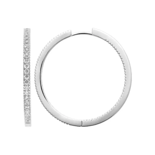 Boucles d'oreilles créoles argent fantaisie 40mm Maison de la Bijouterie Z6ZUU40