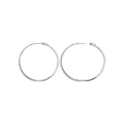 Boucles d'oreilles créoles argent fantaisie 50mm Maison de la Bijouterie Z6303Z0
