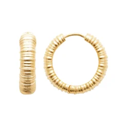 Boucles d'oreilles créoles plaqué or fantaisie 20mm Maison de la Bijouterie Y663W00