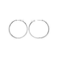 Boucles d'oreilles créoles argent fantaisie 40mm Maison de la Bijouterie Z630YZ0