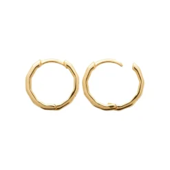 Boucles d'oreilles créoles plaqué or fantaisie 15mm Maison de la Bijouterie Y653YZ0