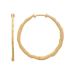 Boucles d'oreilles créoles femme 40mm plaqué or Maison de la Bijouterie Y635040