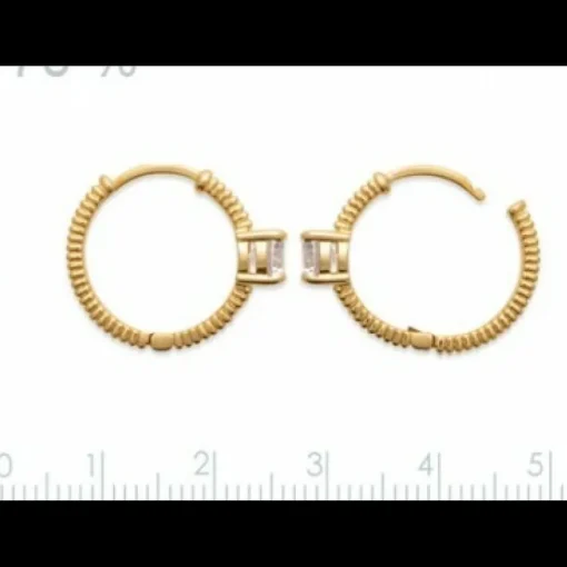 Boucles d'oreilles créoles femme plaqué or 17 mm - Y6346Z0
