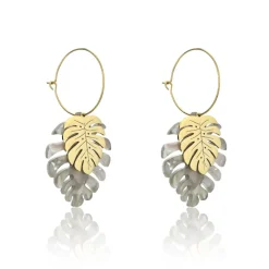 Boucles d'oreilles Emily Westwood EWE23094G - Acier et acrylique Doré et Gris