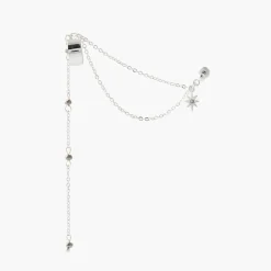 Boucles d'Oreilles Femme Balaboosté Bo Poussette Avec Cuff Chain Et Facettes - 3502456533554 Métal Argent