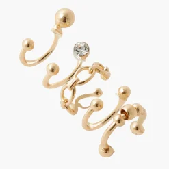 Boucles d'Oreilles Femme Balaboosté Set De 5 Bijoux D' Oreilles - 3502456532922 Métal Doré