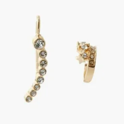Boucles d'Oreilles Femme Balaboosté Set De 2 Bijoux D' Oreilles Avec Strass - 3502456533790 Métal Doré
