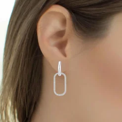 Boucles d'oreilles Femme B2472 en acier argenté