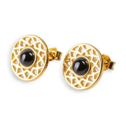Boucles d'oreilles femme Kosma Paris Dentelle - Doré noir